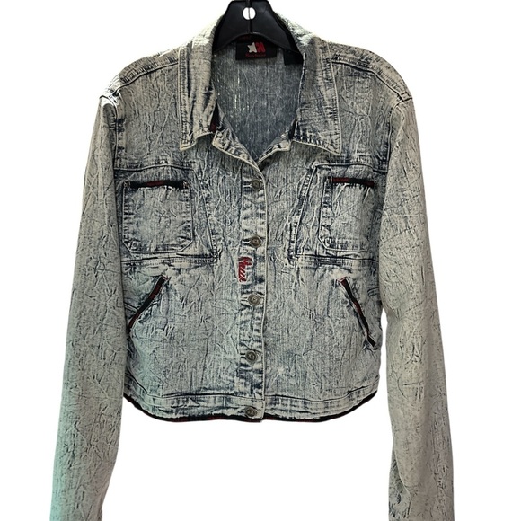 Mecca Distressed Gray Denim Jacket - Picture 1 of 6